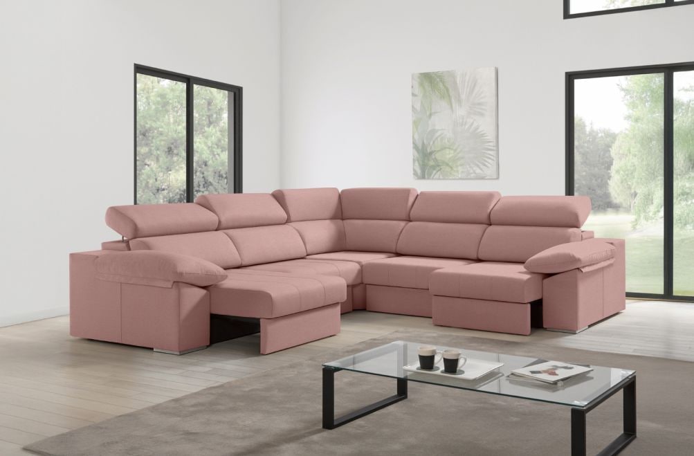 Sofá rinconera de tela Esmeralda XL de HOME - principal