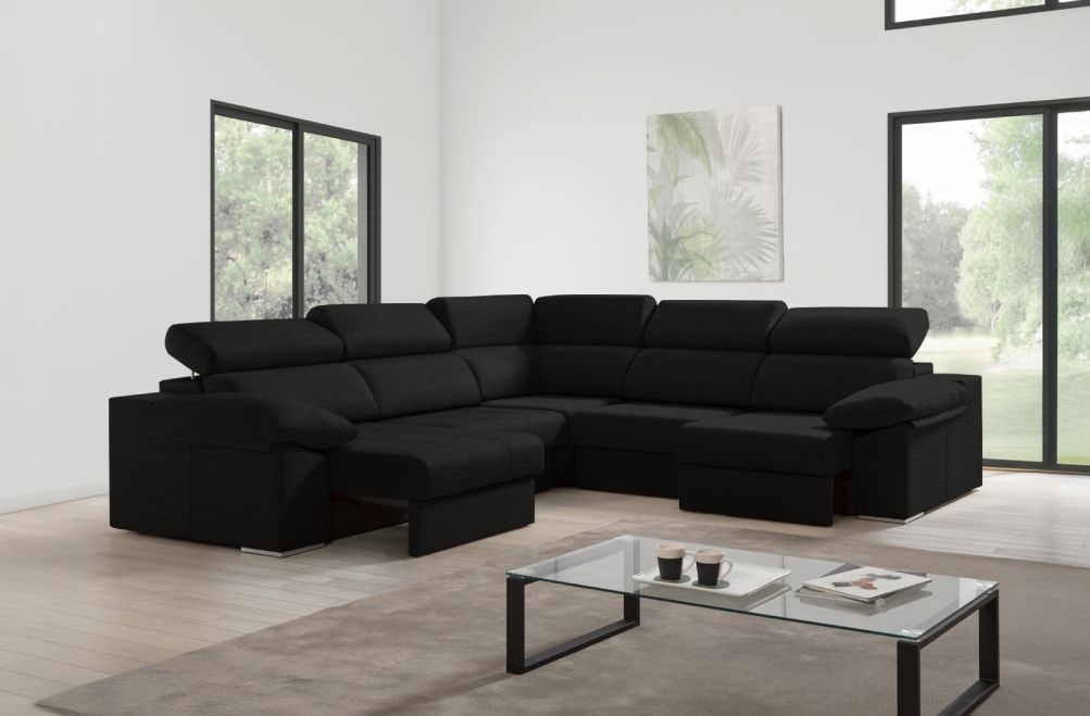 Sofá rinconera de tela Esmeralda XL de HOME - principal