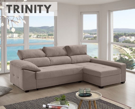Sofá cama de tela Trinity de HOME - principal