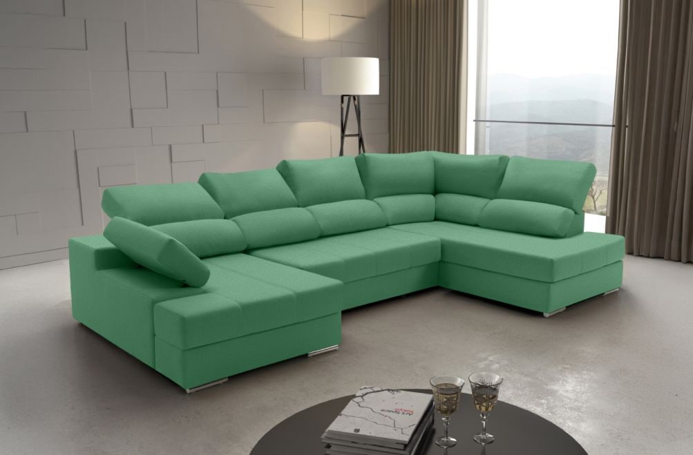 Sofá rinconera de tela Amira de HOME - principal