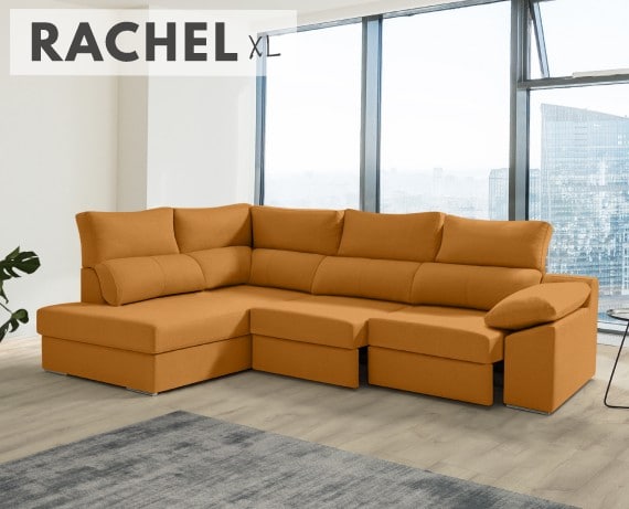 Sofá rinconera de tela Rachel XL de HOME - principal