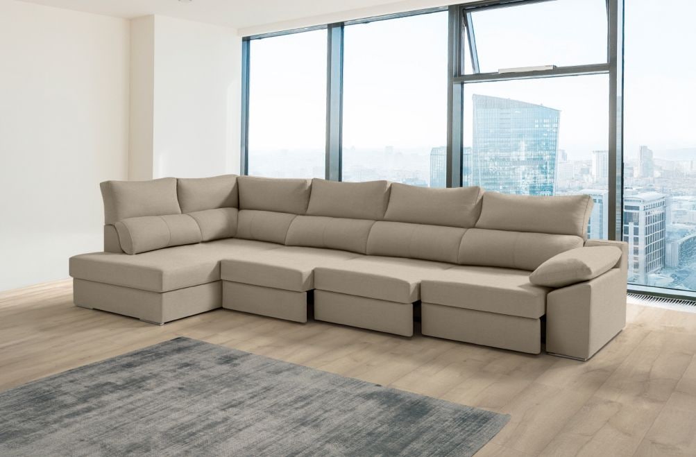 Sofá rinconera de tela Rachel XL de HOME - principal