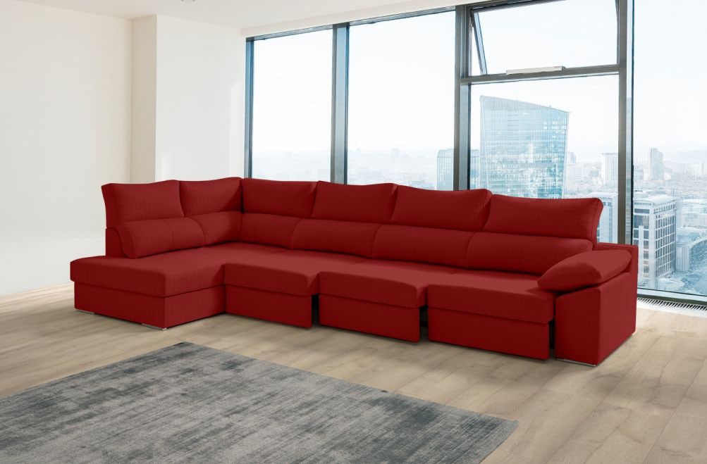 Sofá rinconera de tela Rachel XL de HOME - principal