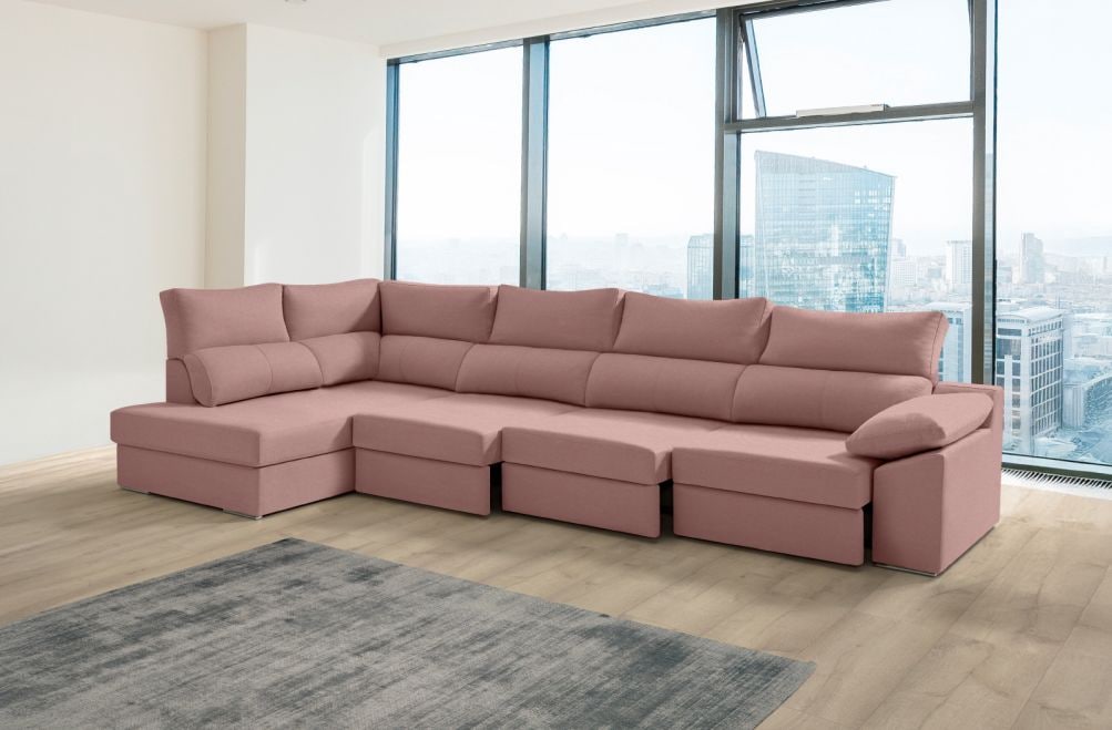 Sofá rinconera de tela Rachel XL de HOME - principal