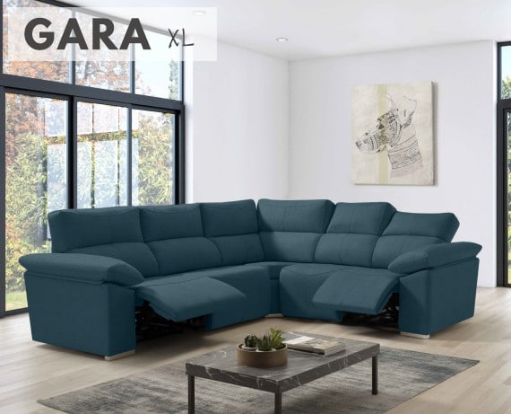 Sofá rinconera relax de tela Gara XL de HOME - principal