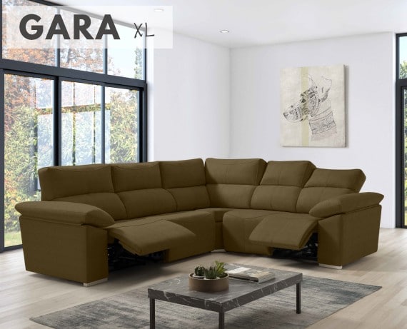 Sofá rinconera relax de tela Gara XL de HOME - principal