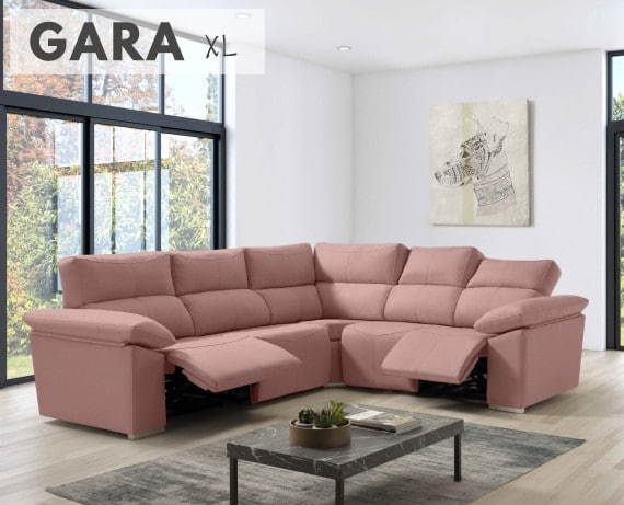 Sofá rinconera relax de tela Gara XL de HOME - principal