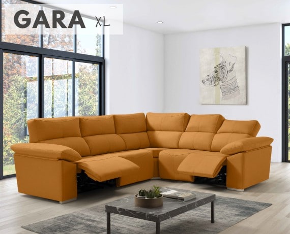 Sofá rinconera relax de tela Gara XL de HOME - principal