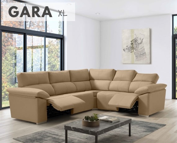 Sofá rinconera relax de tela Gara XL de HOME - principal