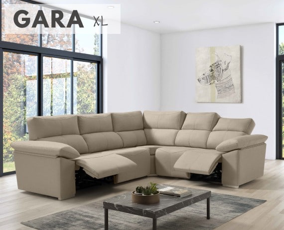 Sofá rinconera relax de tela Gara XL de HOME - principal