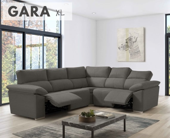 Sofá rinconera relax de tela Gara XL de HOME - principal