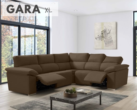 Sofá rinconera relax de tela Gara XL de HOME - principal