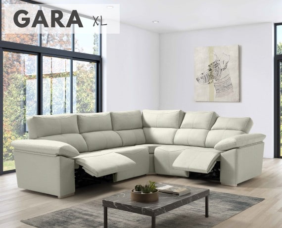 Sofá rinconera relax de tela Gara XL de HOME - principal