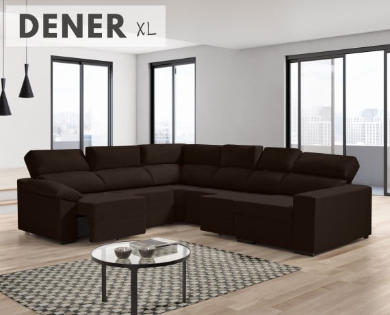 Sofá rinconera de tela Dener XL de HOME - principal