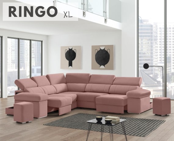 Sofá rinconera de tela Ringo XL de StyleKomfort - principal