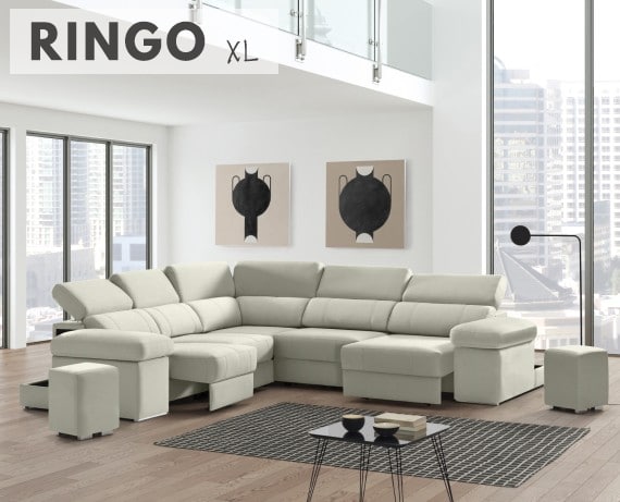Sofá rinconera de tela Ringo XL de StyleKomfort - principal