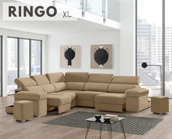 Sofá rinconera de tela Ringo XL de StyleKomfort - principal