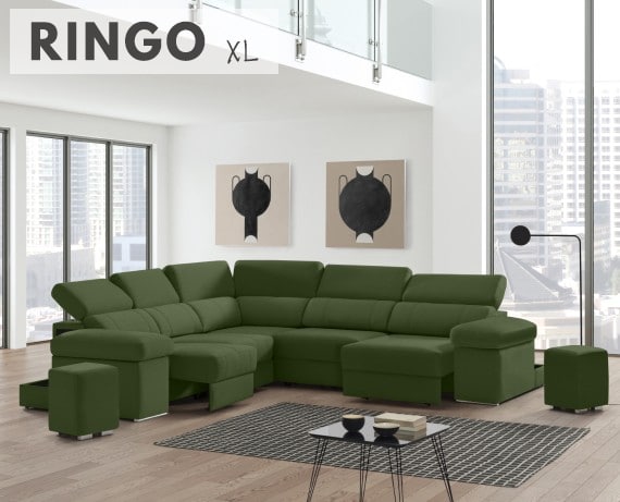 Sofá rinconera de tela Ringo XL de StyleKomfort - principal