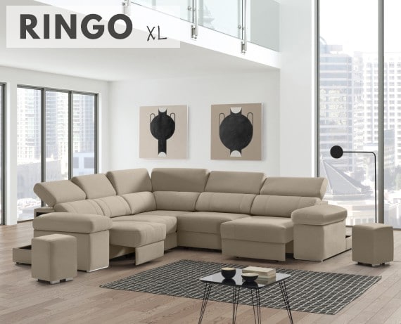 Sofá rinconera de tela Ringo XL de StyleKomfort - principal