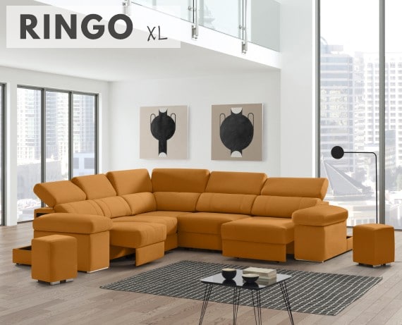 Sofá rinconera de tela Ringo XL de StyleKomfort - principal