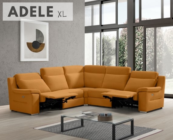 Sofá rinconera relax de tela Adele XL de StyleKomfort - principal