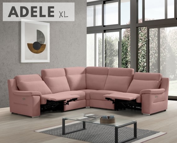 Sofá rinconera relax de tela Adele XL de StyleKomfort - principal