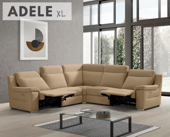 Sofá rinconera relax de tela Adele XL de StyleKomfort - principal