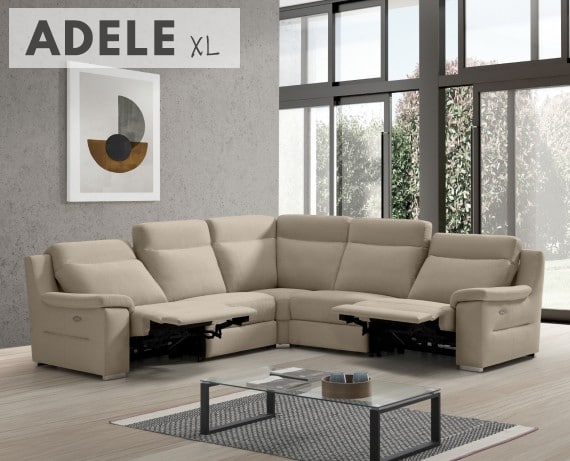 Sofá rinconera relax de tela Adele XL de StyleKomfort - principal