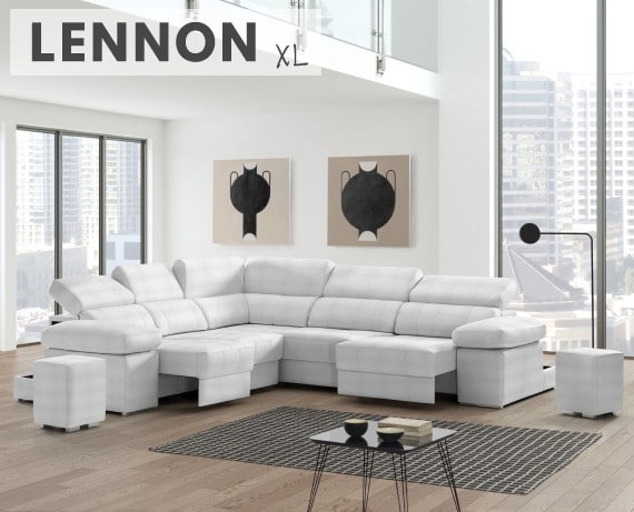 Sofá de piel Lennon XL de StyleKomfort - principal