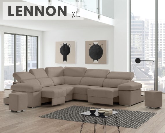 Sofá de piel Lennon XL de StyleKomfort - principal