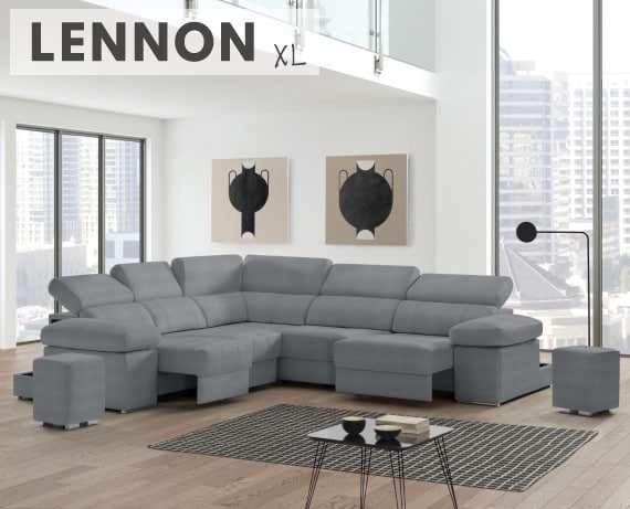 Sofá de piel Lennon XL de StyleKomfort - principal
