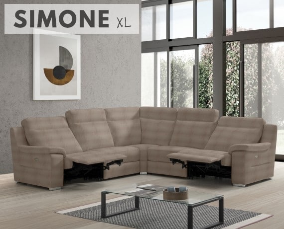 Sofá rinconera relax de piel Simone XL de StyleKomfort - principal