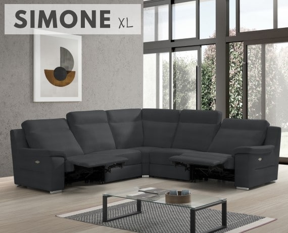 Sofá rinconera relax de piel Simone XL de StyleKomfort - principal
