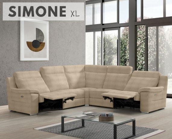 Sofá rinconera relax de piel Simone XL de StyleKomfort - principal