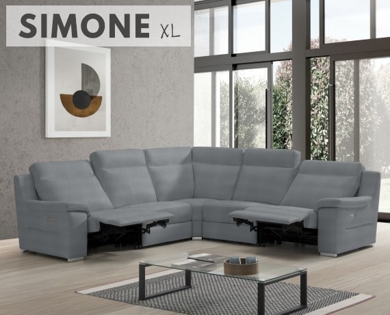 Sofá rinconera relax de piel Simone XL de StyleKomfort - principal