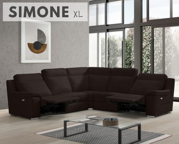 Sofá rinconera relax de piel Simone XL de StyleKomfort - principal