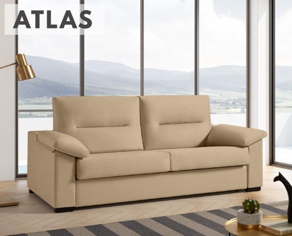 Sofá cama de apertura italiana de tela Atlas de HOME - principal