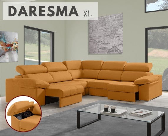Sofá rinconera de tela Daresma XL de HOME - principal