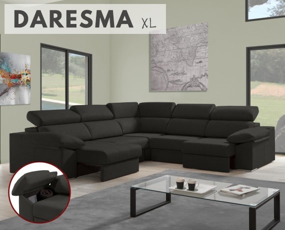 Sofá rinconera de tela Daresma XL de HOME - principal