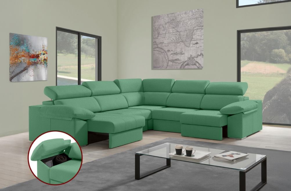 Sofá rinconera de tela Daresma XL de HOME - principal