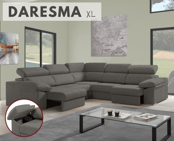 Sofá rinconera de tela Daresma XL de HOME - principal