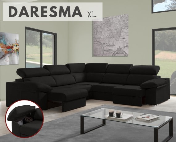 Sofá rinconera de tela Daresma XL de HOME - principal