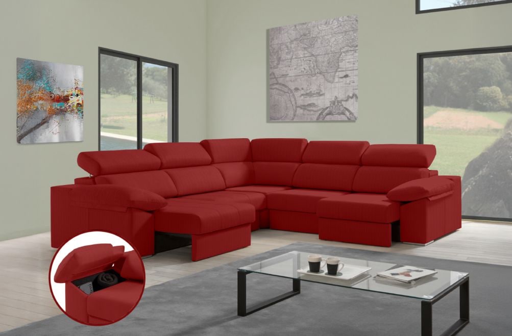 Sofá rinconera de tela Daresma XL de HOME - principal