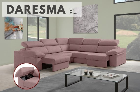 Sofá rinconera de tela Daresma XL de HOME - principal
