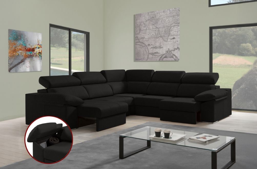 Sofá rinconera de tela Daresma XL de HOME - principal