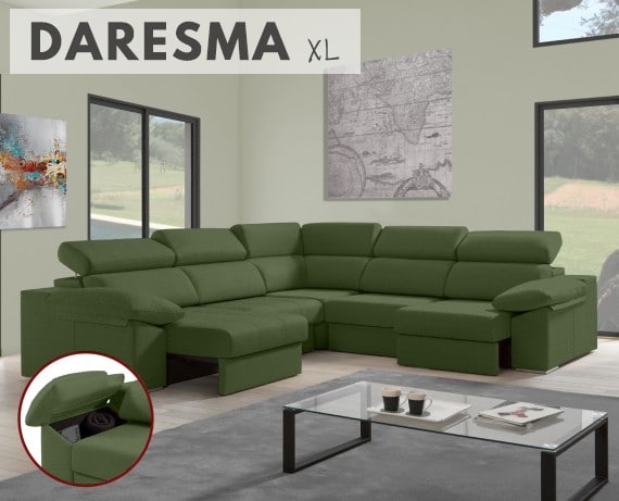 Sofá rinconera de tela Daresma XL de HOME - principal