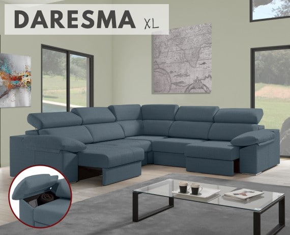 Sofá rinconera de tela Daresma XL de HOME - principal
