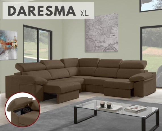 Sofá rinconera de tela Daresma XL de HOME - principal