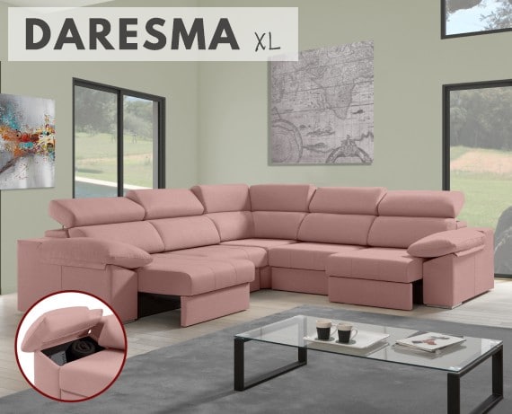 Sofá rinconera de tela Daresma XL de HOME - principal