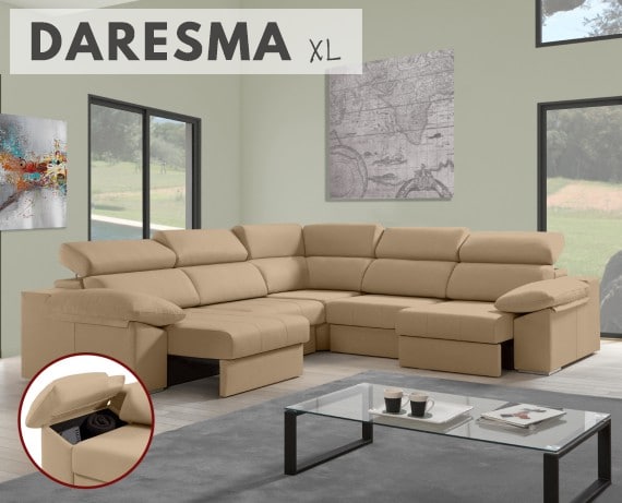 Sofá rinconera de tela Daresma XL de HOME - principal